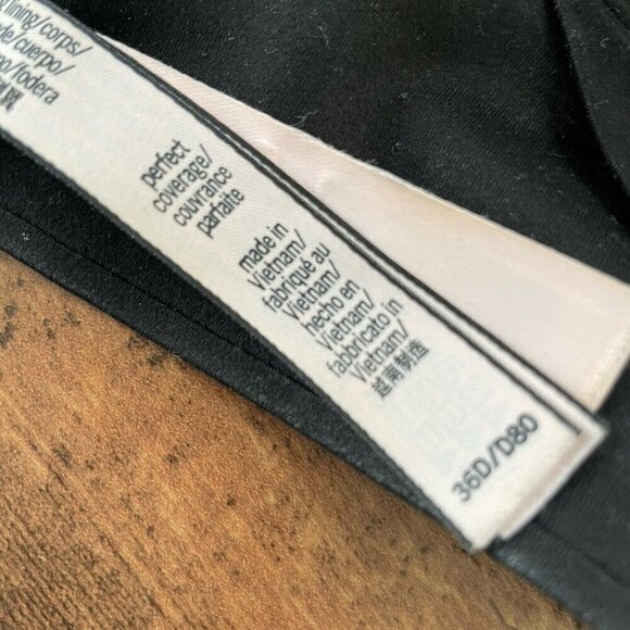 Victorias Secret 36D Bra Black Perfect Coverage Underwire Multiway Straps Lined - Picture 7 of 7